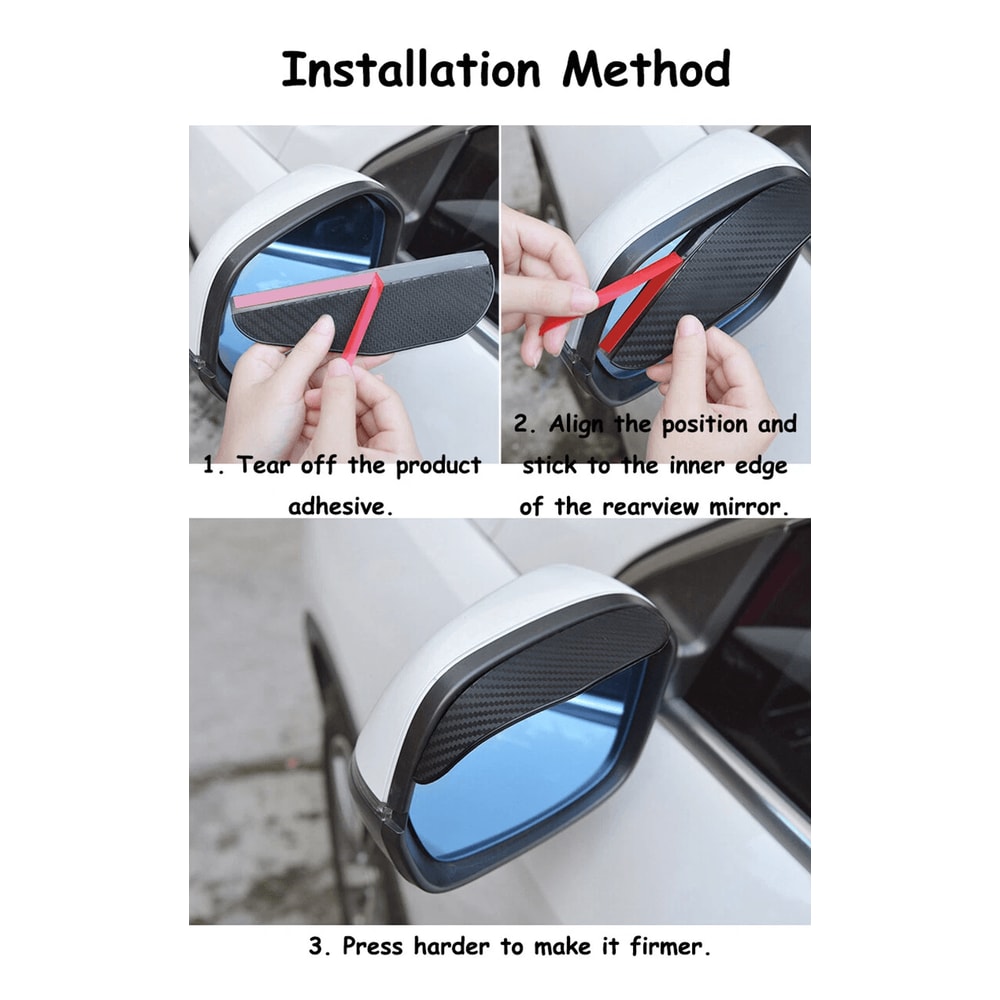 Carbon Fiber Car Side Mirror Eyebrow Guard And Sun Visor For Enhanced Vehicle Protection 3