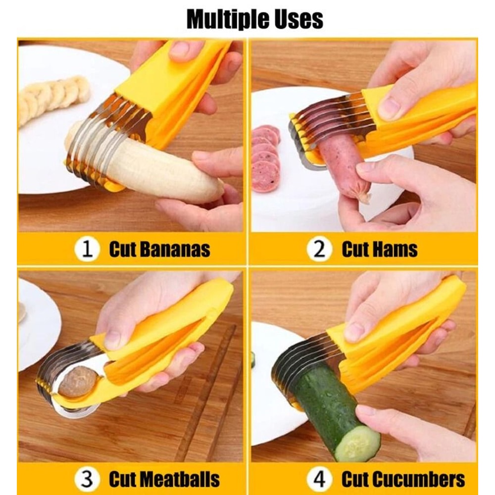 Banana Slicer Fruit Cutter Veggie Slicer Kitchen Gadget 2