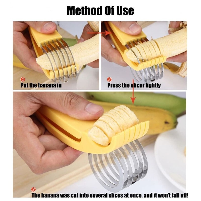 Banana Slicer Fruit Cutter Veggie Slicer Kitchen Gadget 3