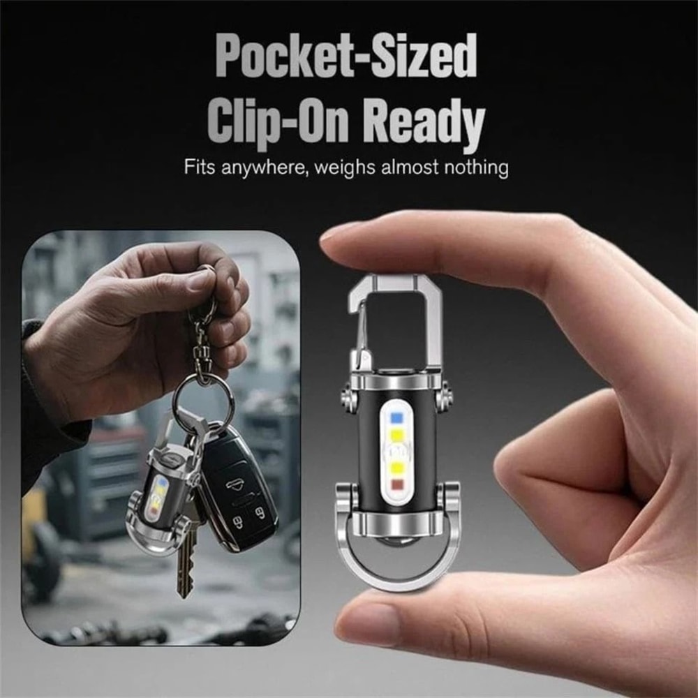 Rechargeable LED Keychain Flashlight Compact Torch For Outdoor Adventures 0