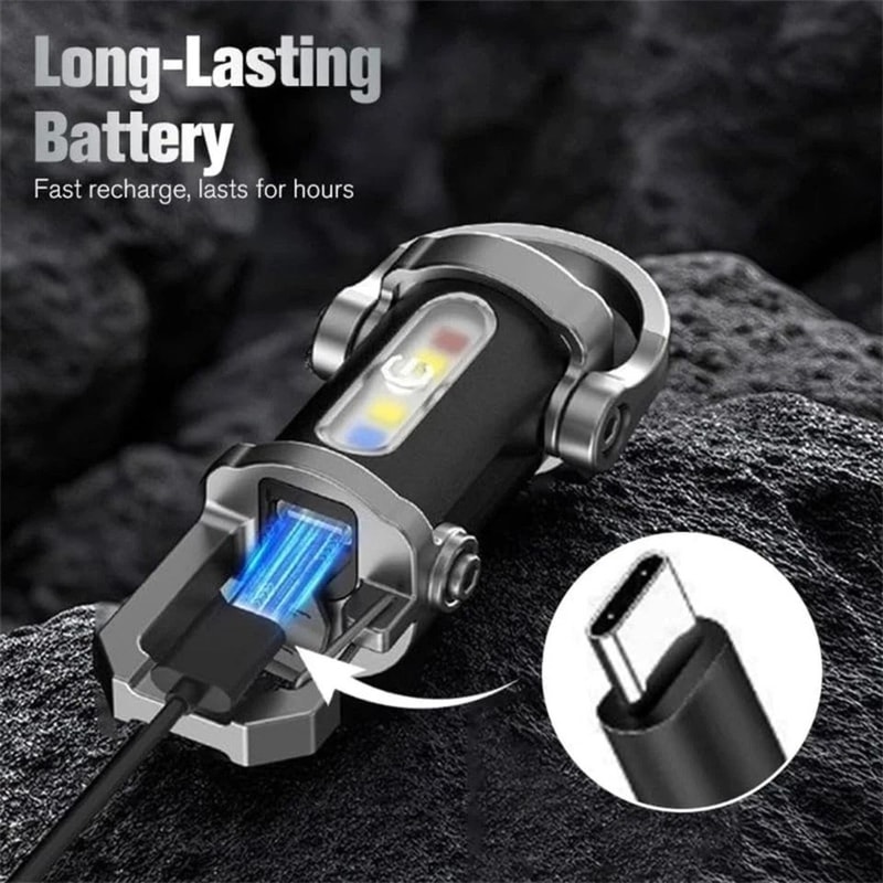 Rechargeable LED Keychain Flashlight Compact Torch For Outdoor Adventures 1