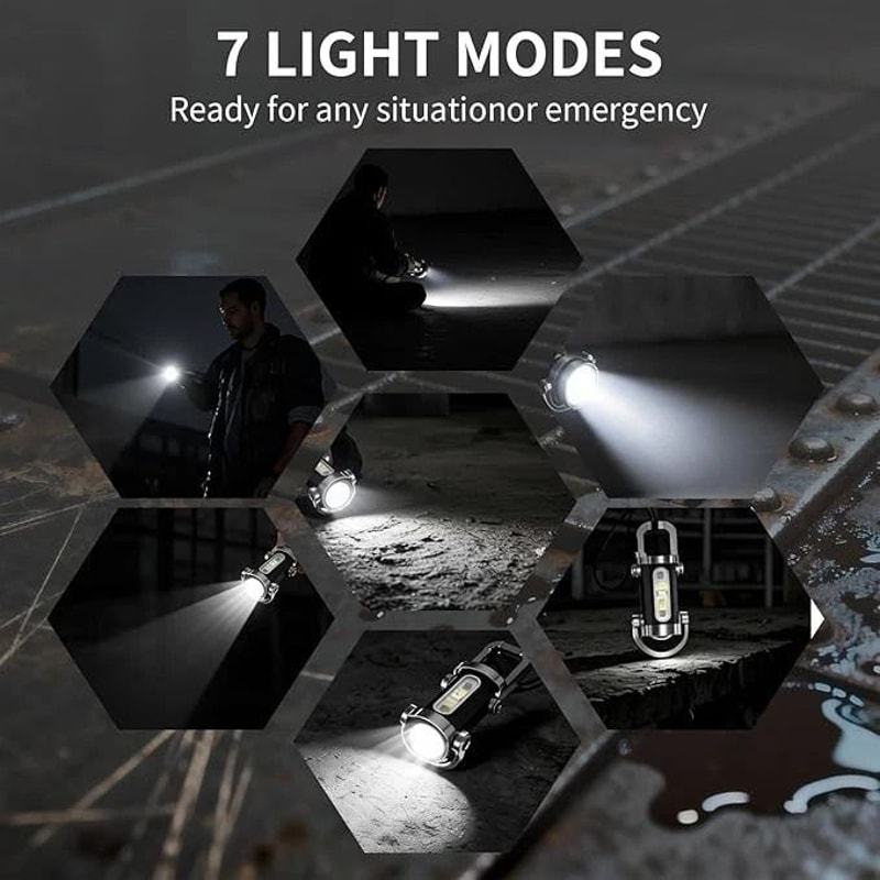 Rechargeable LED Keychain Flashlight Compact Torch For Outdoor Adventures 5