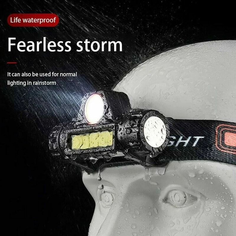 USB Rechargeable LED Headlamp Waterproof COB XPE Work Light With Magnetic Base 2