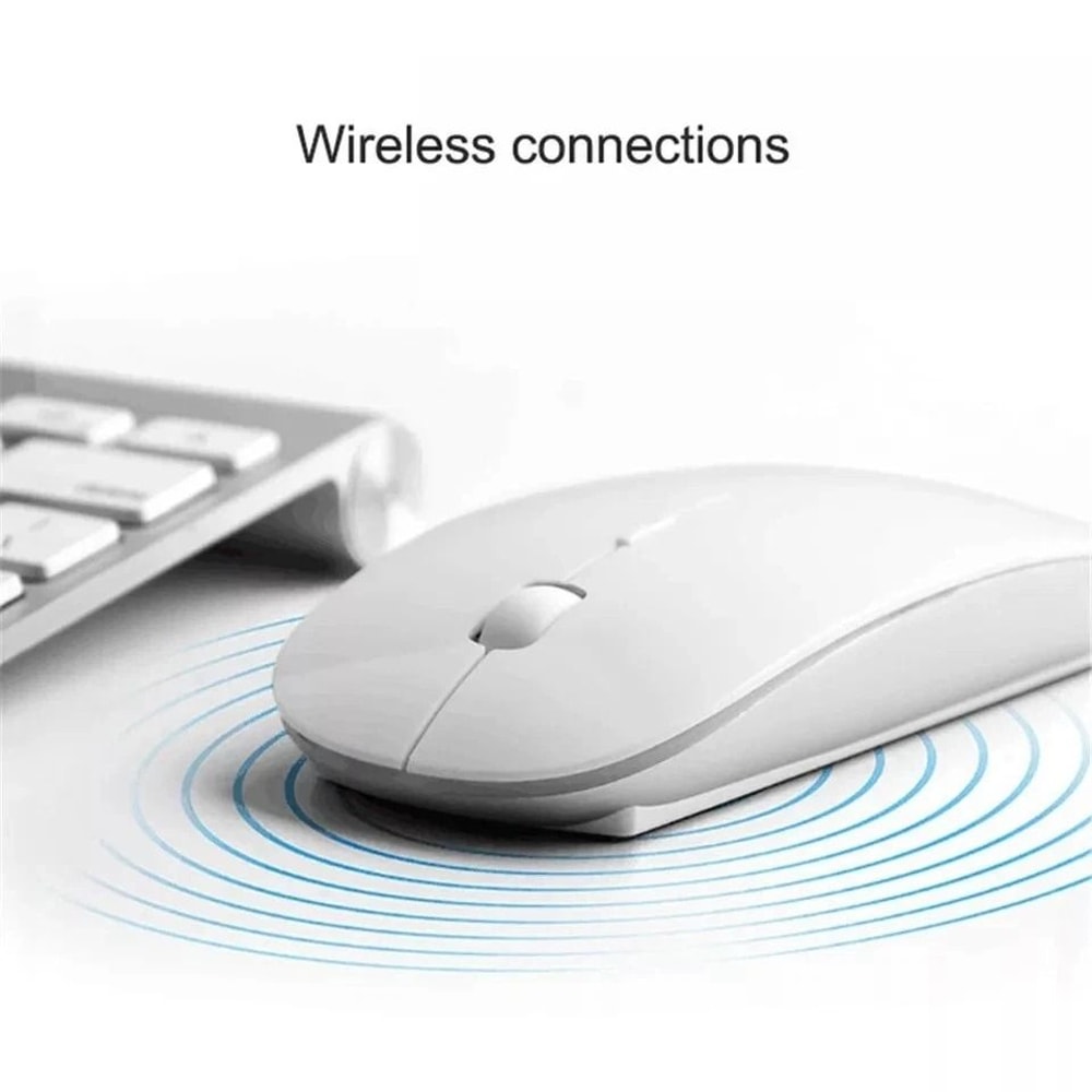 Slim Wireless Mouse For MacBook And PC USB Optical Mouse White 5