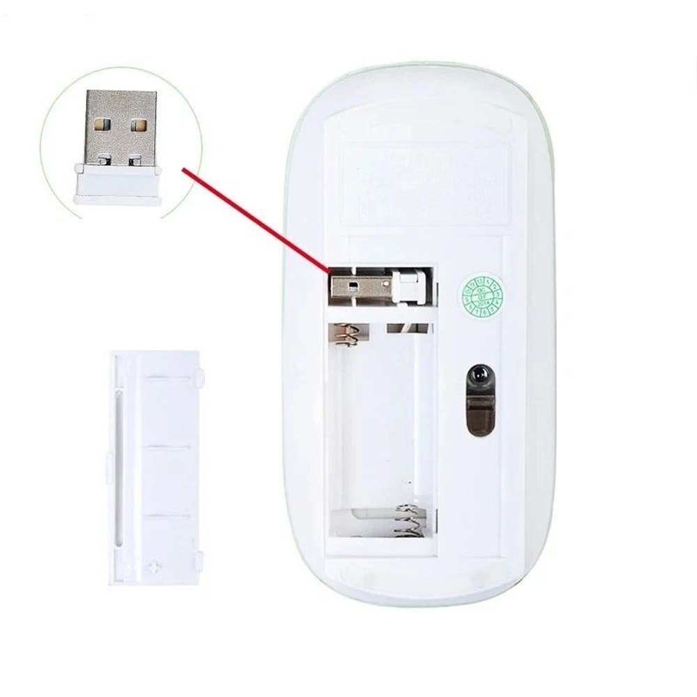 Slim Wireless Mouse For MacBook And PC USB Optical Mouse White 6