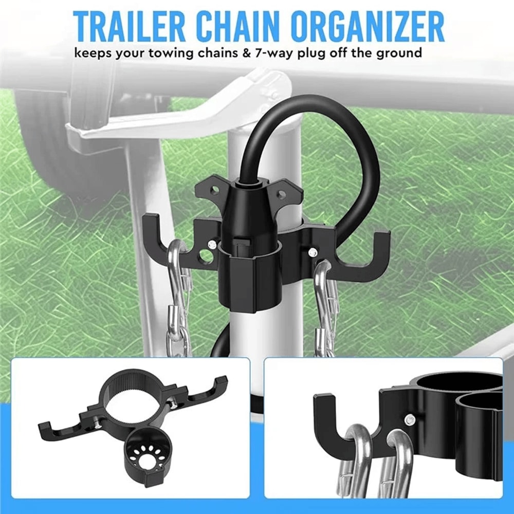 Heavy Duty Trailer Towing Organizer With Way Plug Holder For RV Trailer Chain And Wire Harness 2