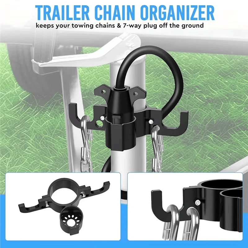 Heavy Duty Trailer Towing Organizer With Way Plug Holder For RV Trailer Chain And Wire Harness 2