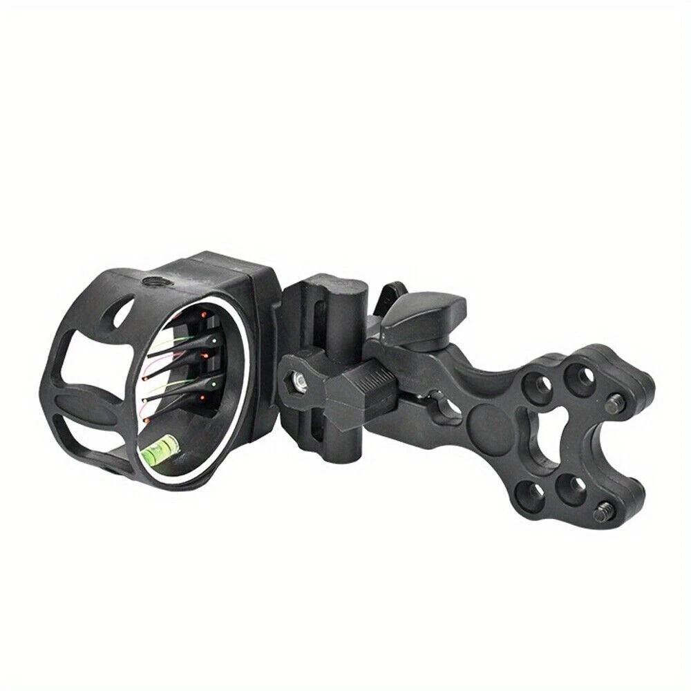 Adjustable Compound Bow Sight 5 Pin Fiber Optic With Bubble Level 0