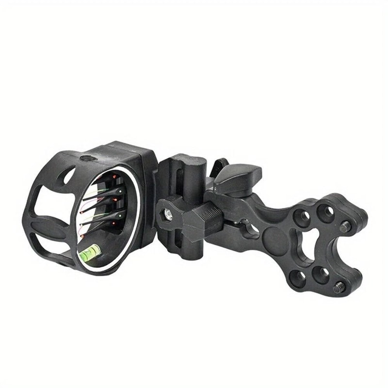 Adjustable Compound Bow Sight 5 Pin Fiber Optic With Bubble Level 0
