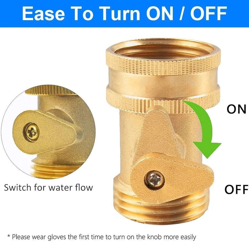 Heavy Duty Brass Garden Hose Shut Off Valve GHT Connector 4Piece Set 8