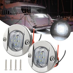 boat courtesy lights round white marine led deck and transom lights