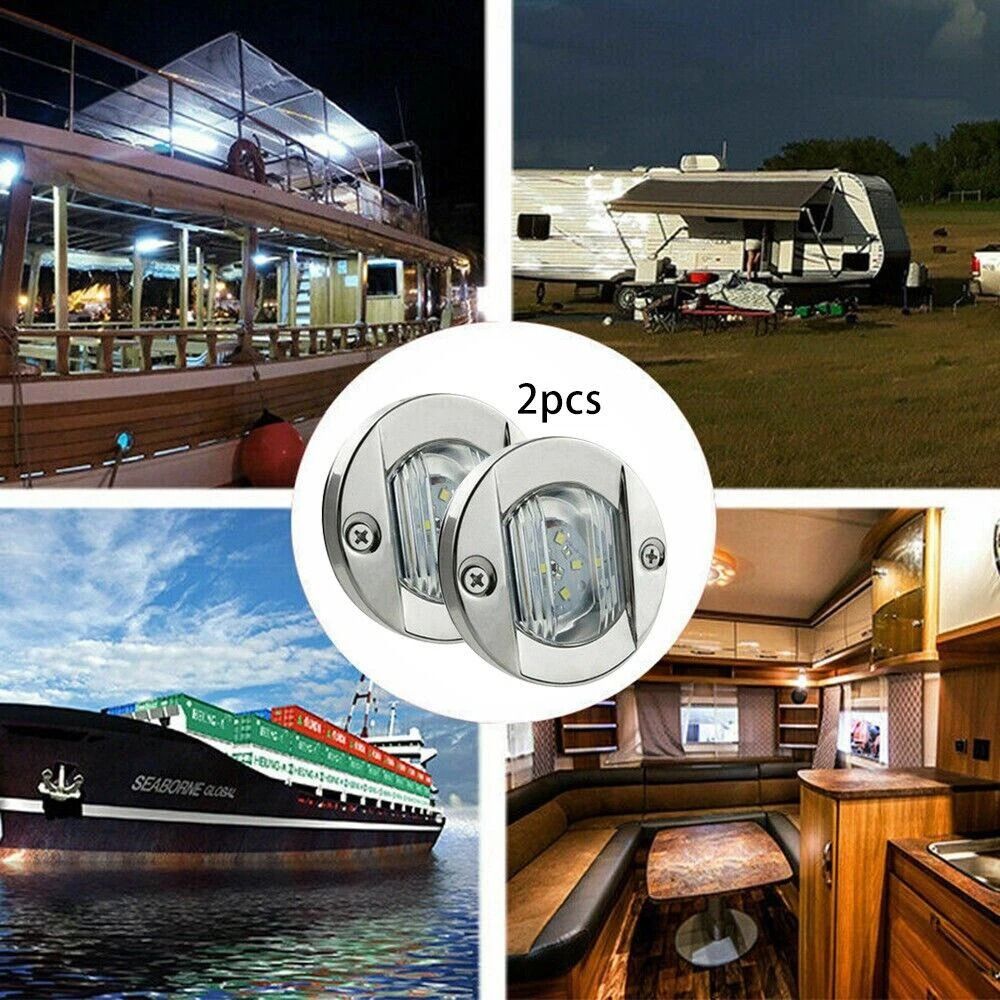 Boat Courtesy Lights Round White Marine LED Deck And Transom Lights 4