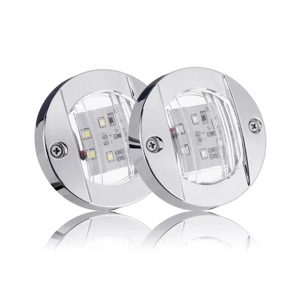 Boat Courtesy Lights Round White Marine LED Deck And Transom Lights 6