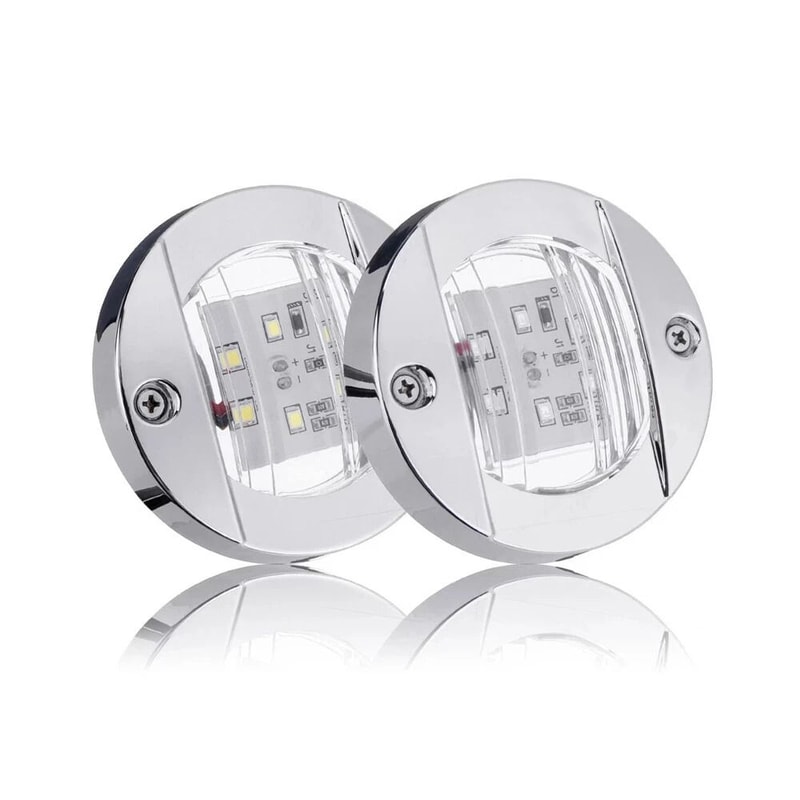 Boat Courtesy Lights Round White Marine LED Deck And Transom Lights 6