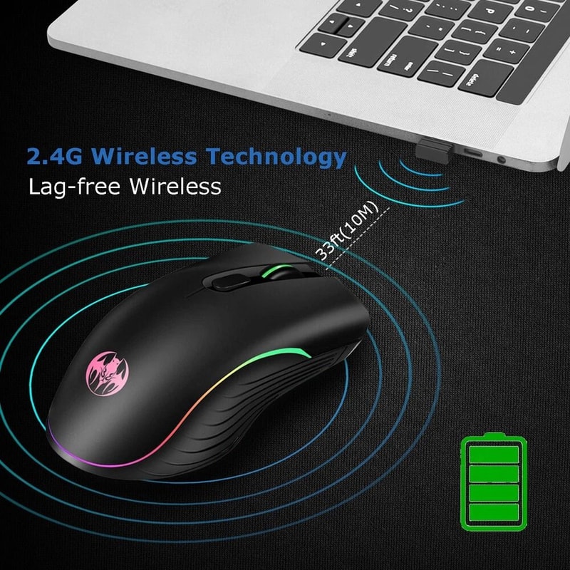 Rechargeable Wireless Gaming Mouse With Color LED And Adjustable DPI 9