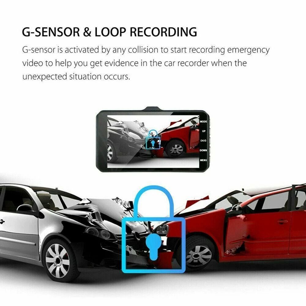 Touch Screen Dual Lens Dash Cam Front And Rear Car Security Camera 3