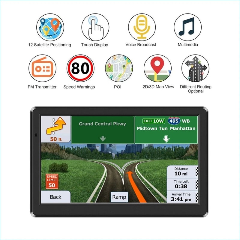 GPS Navigation For Car And Truck With Touch Screen And Spoken Directions 10