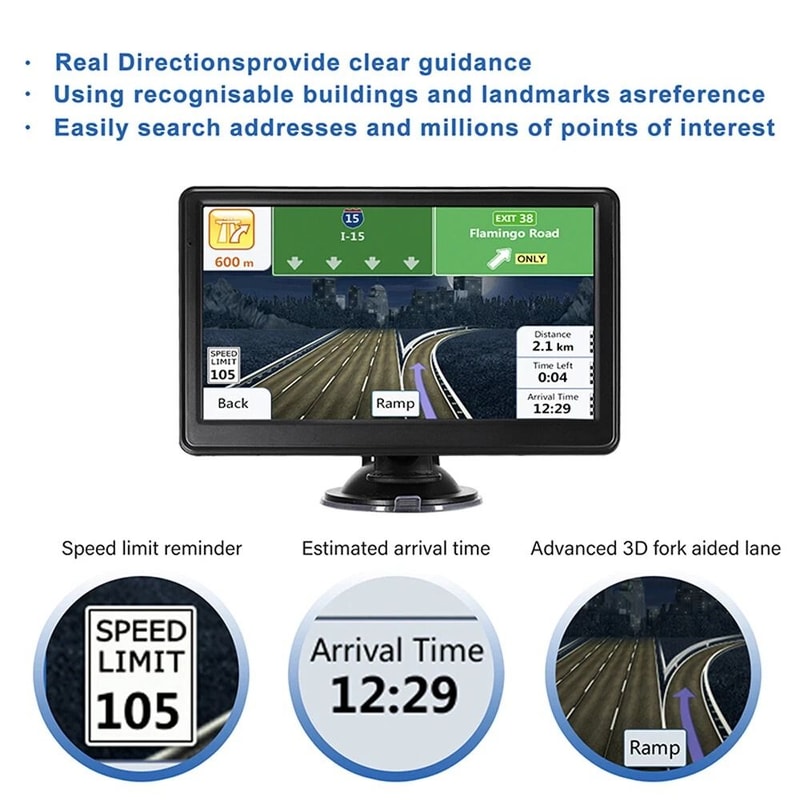 GPS Navigation For Car And Truck With Touch Screen And Spoken Directions 7