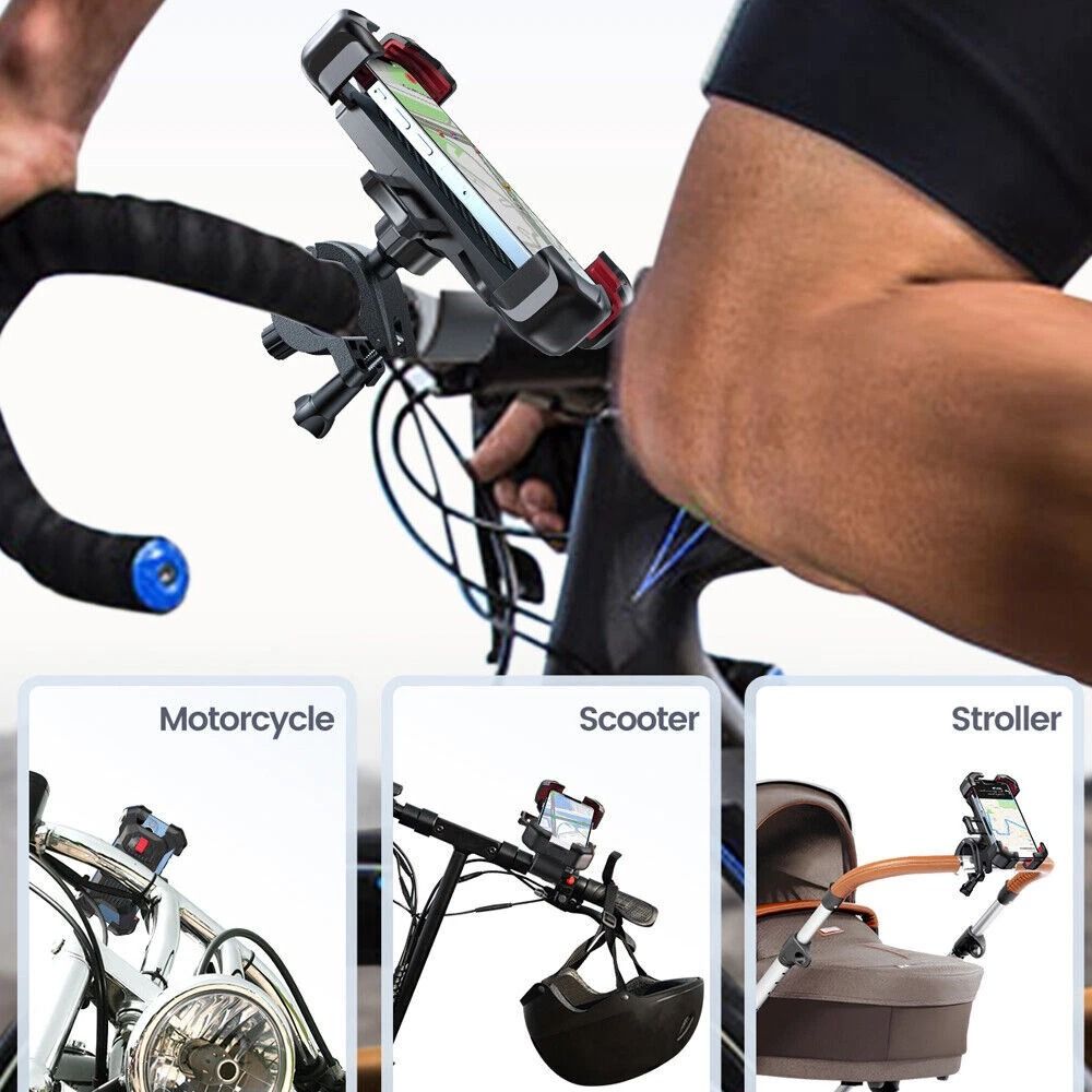 Motorcycle Phone Mount Auto Lock Anti Shake Handlebar Bike Phone Holder 4