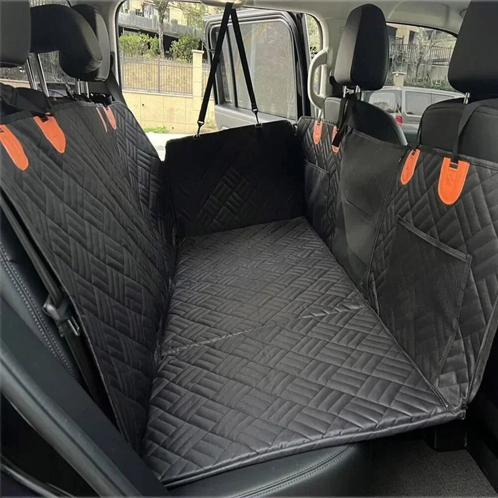 Hard Bottom Dog Car Seat Cover With Back Seat Extender Support 3