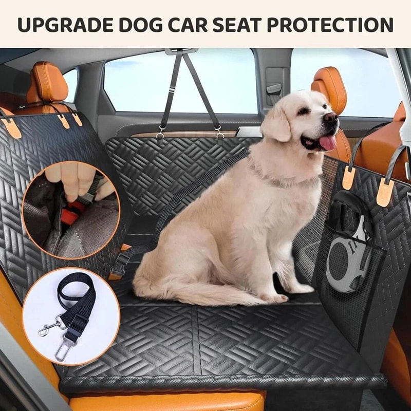 Hard Bottom Dog Car Seat Cover With Back Seat Extender Support 8