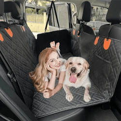 hard bottom dog car seat cover with back seat extender support