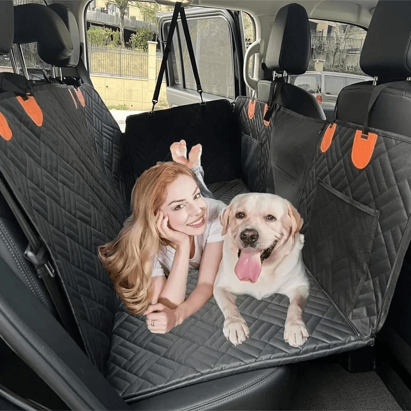 Hard Bottom Dog Car Seat Cover With Back Seat Extender Support 0