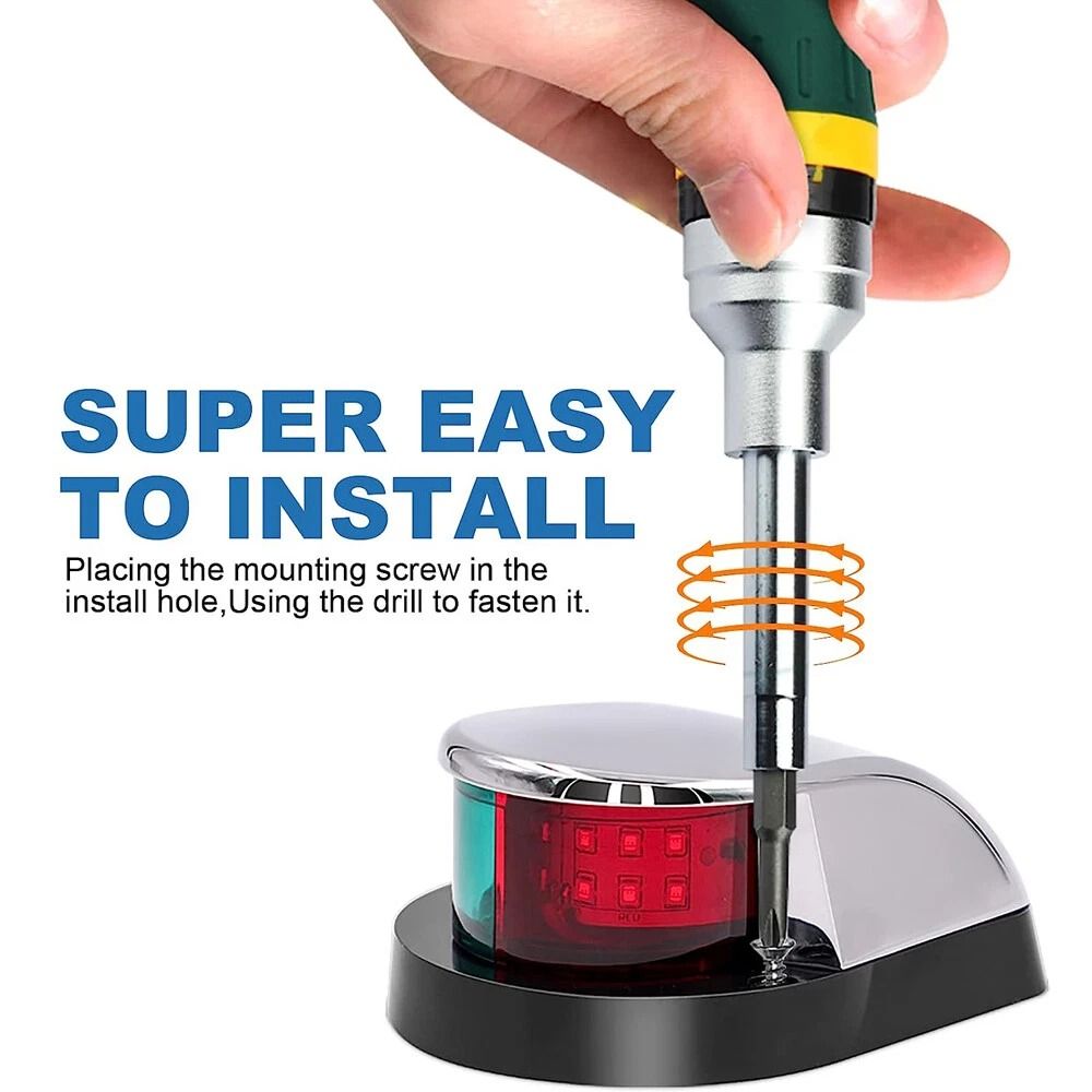 LED Boat Bow Light Red Green Waterproof Marine Navigation Light 4