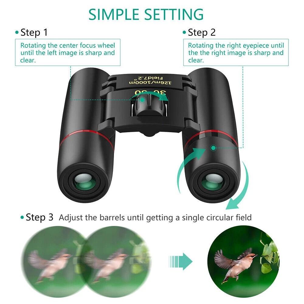 Compact BAK4 Binoculars With Case For Hunting Travel And Bird Watching 3