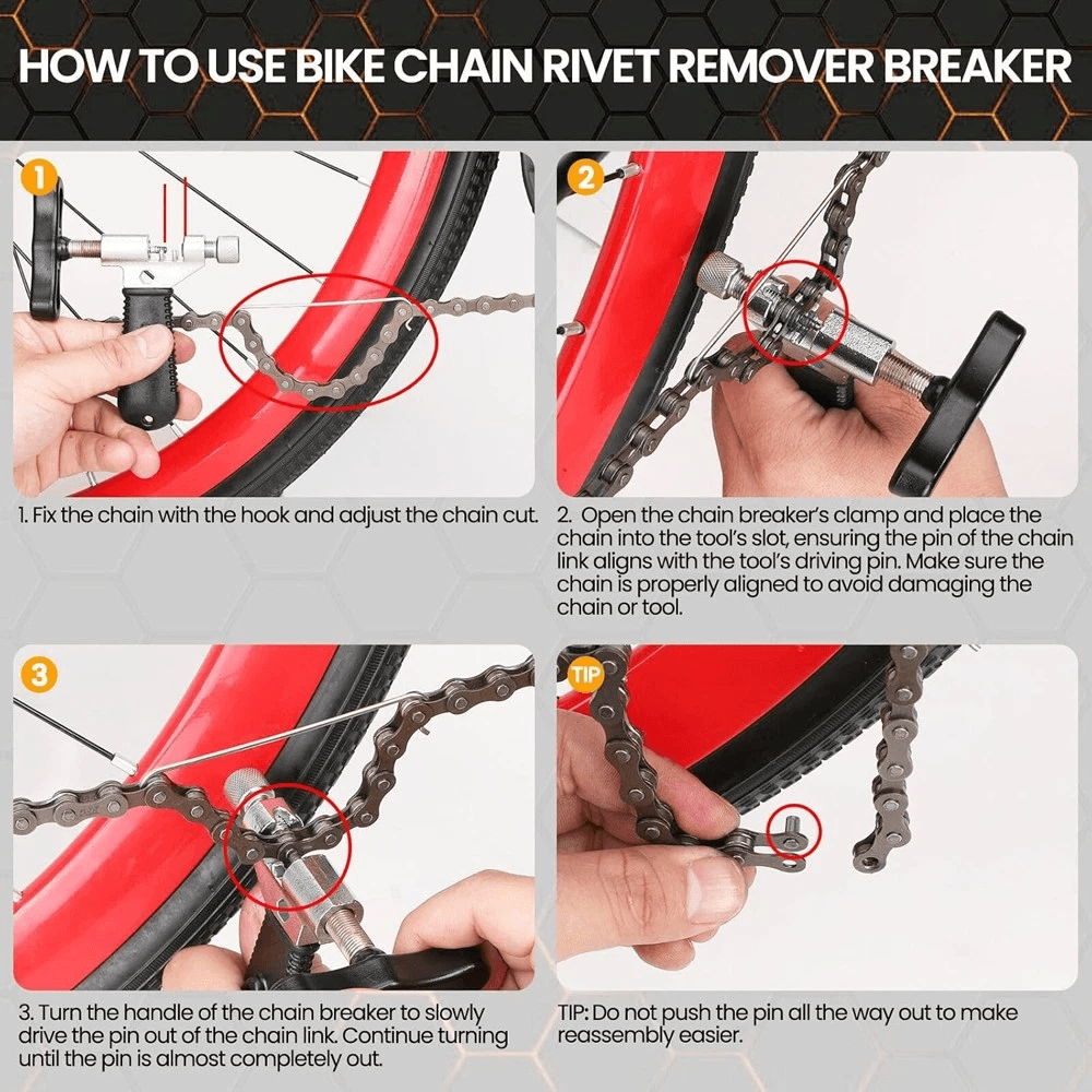 Portable Bicycle Chain Breaker Tool With Chain Hook Steel Bike Chain Cutter For Quick Repairs 1