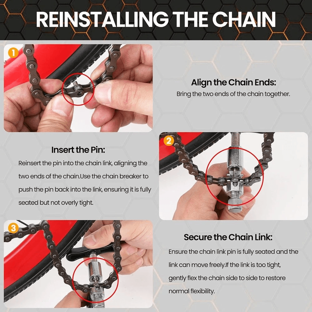 Portable Bicycle Chain Breaker Tool With Chain Hook Steel Bike Chain Cutter For Quick Repairs 2