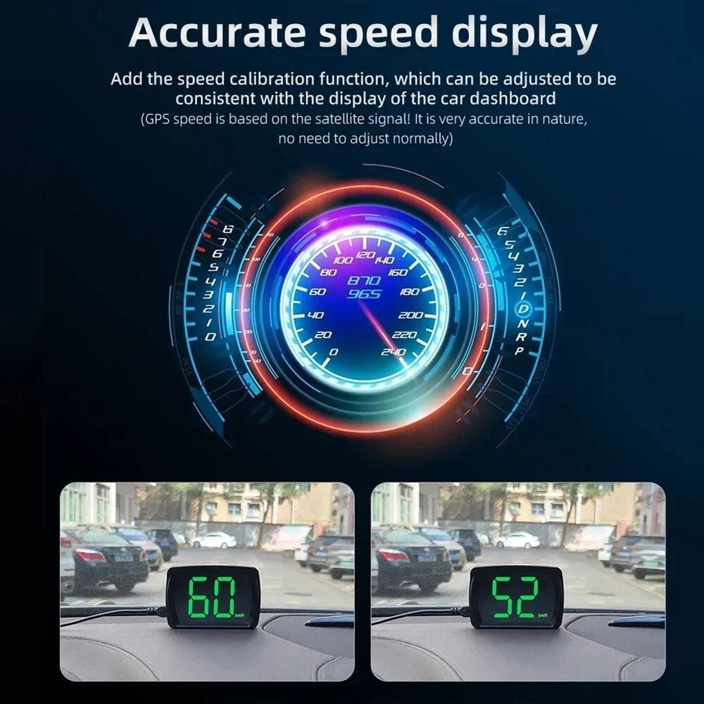 GPS Speedometer HUD Digital Head Up Display For Car Truck Motorcycle MPH 5
