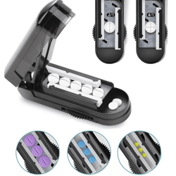 travel pill cutter splitter box for small and large tablets