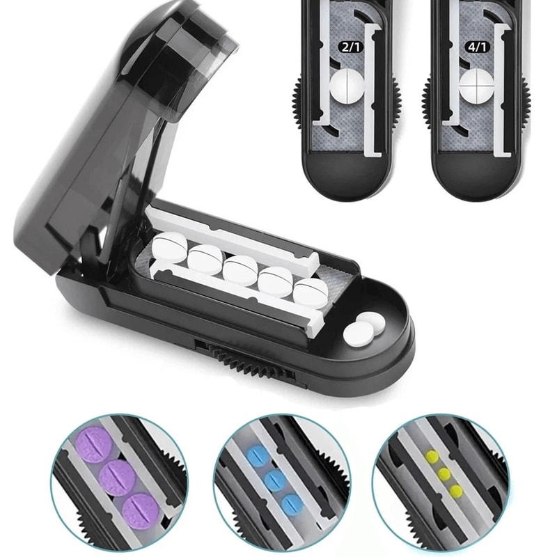 Travel Pill Cutter Splitter Box For Small And Large Tablets 0