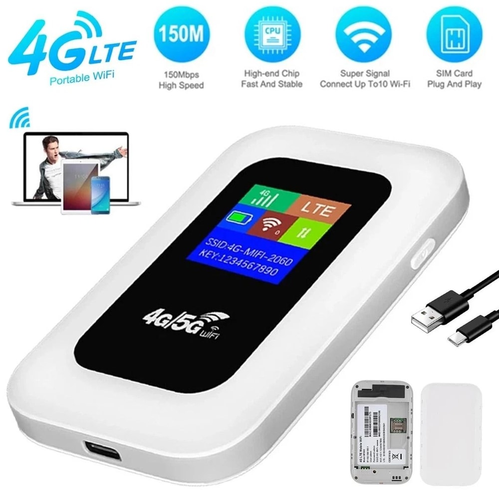 Unlocked Portable WiFi Router With LCD Screen For Travel And Daily Internet Sharing 9