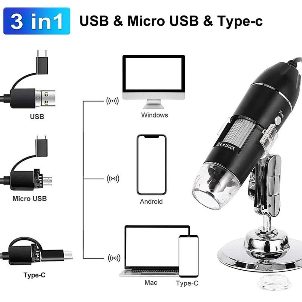 USB Digital Microscope Camera With LED Lights For Coin Jewelry And PCB Inspection 1