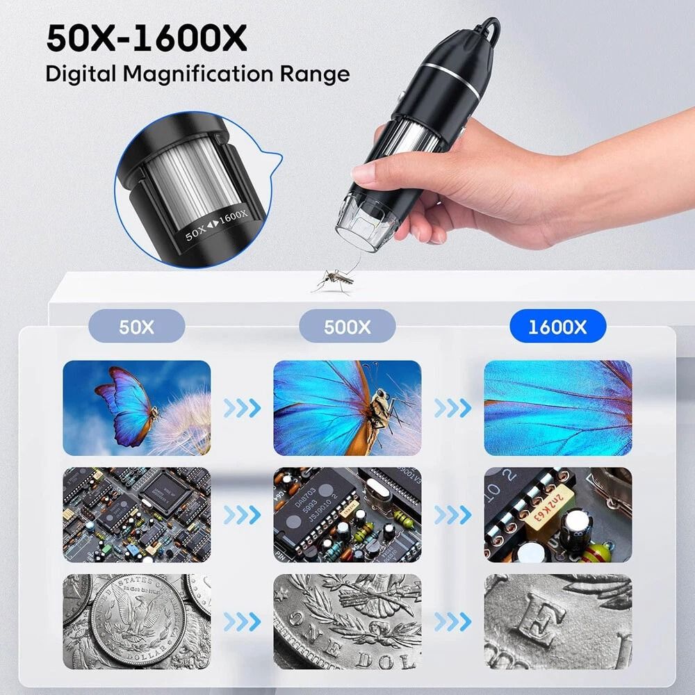 USB Digital Microscope Camera With LED Lights For Coin Jewelry And PCB Inspection 8