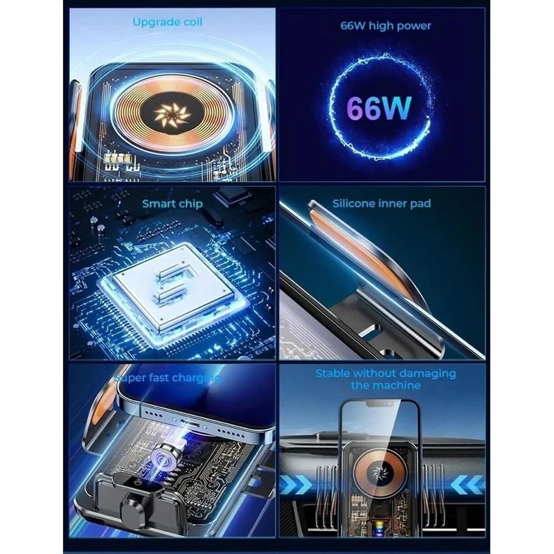 Wireless Car Charger Auto Clamping Air Vent Phone Holder Mount 1