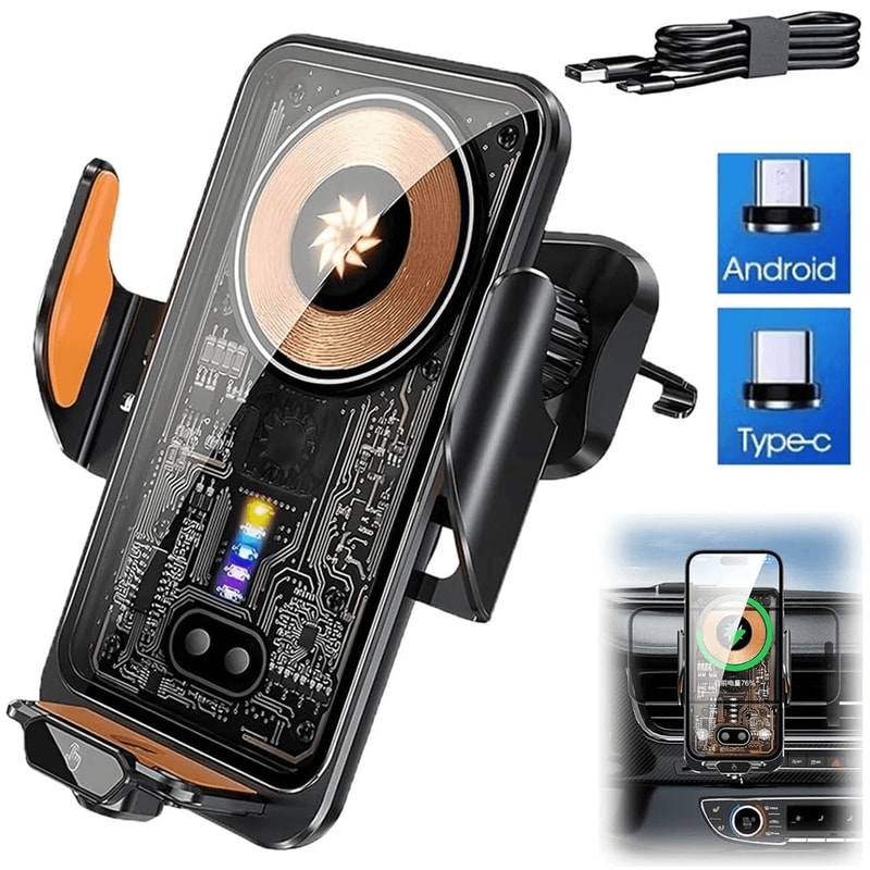 Wireless Car Charger Auto Clamping Air Vent Phone Holder Mount 8