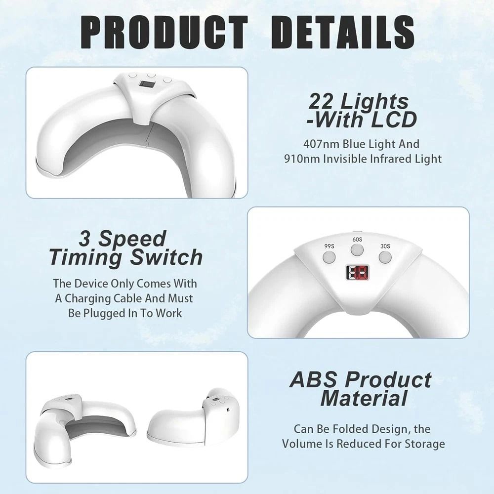 Rechargeable Nail Fungus Light Device For Toenails LED Nail Therapy For Multiple Nails 3