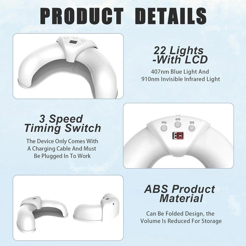 Rechargeable Nail Fungus Light Device For Toenails LED Nail Therapy For Multiple Nails 3