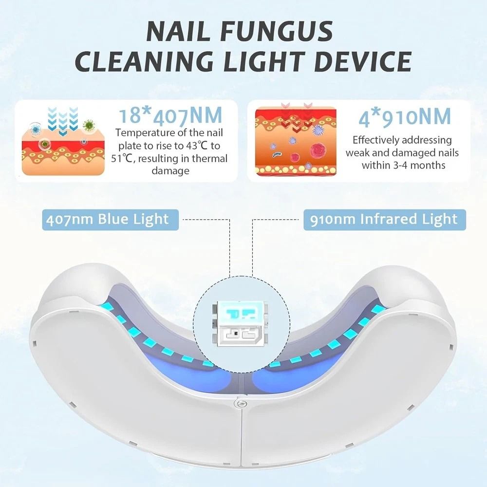 Rechargeable Nail Fungus Light Device For Toenails LED Nail Therapy For Multiple Nails 5