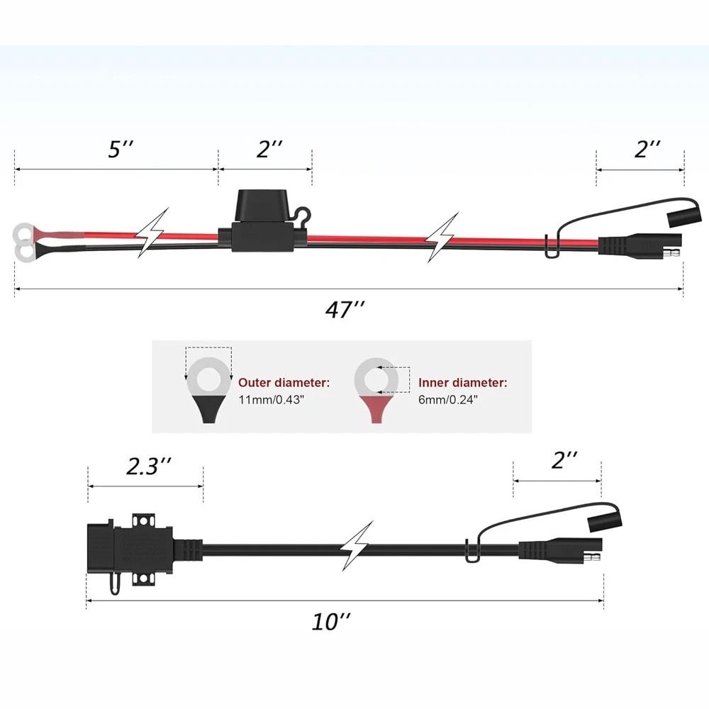 Waterproof Motorcycle USB Charger SAE To USB Adapter For Phone And GPS 6