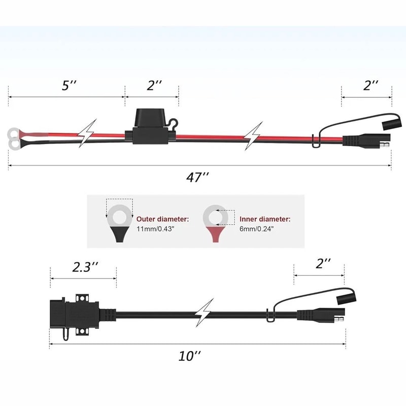Waterproof Motorcycle USB Charger SAE To USB Adapter For Phone And GPS 6