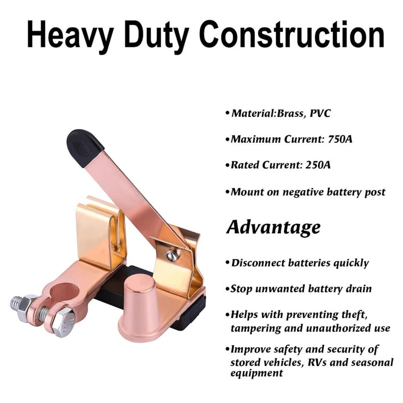 Battery Disconnect Switch Brass Cut Off For Car RV Marine 4