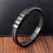 Mens Braided Leather Bracelet With Magnetic Clasp Titanium Steel Wrap Bangle 3