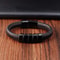 Mens Braided Leather Bracelet With Magnetic Clasp Titanium Steel Wrap Bangle 5