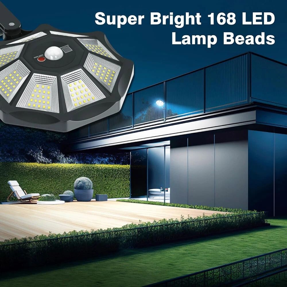 LED Solar Motion Sensor Wall Light Waterproof Outdoor Security Lamp With Remote 6