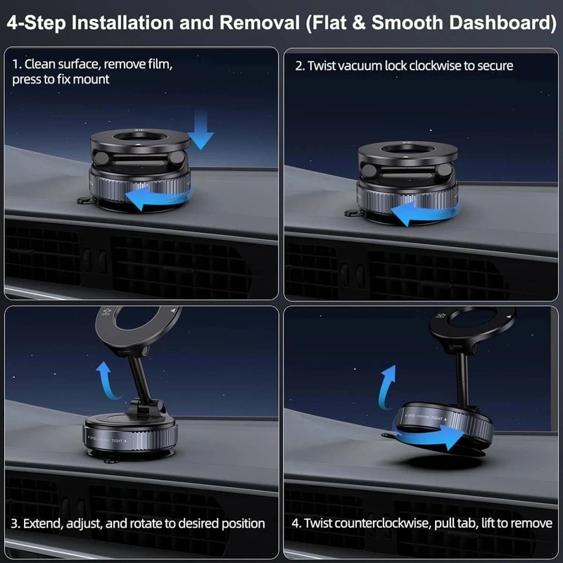 Universal Car Phone Holder Dashboard Windshield Suction Mount For Desk And Travel 3