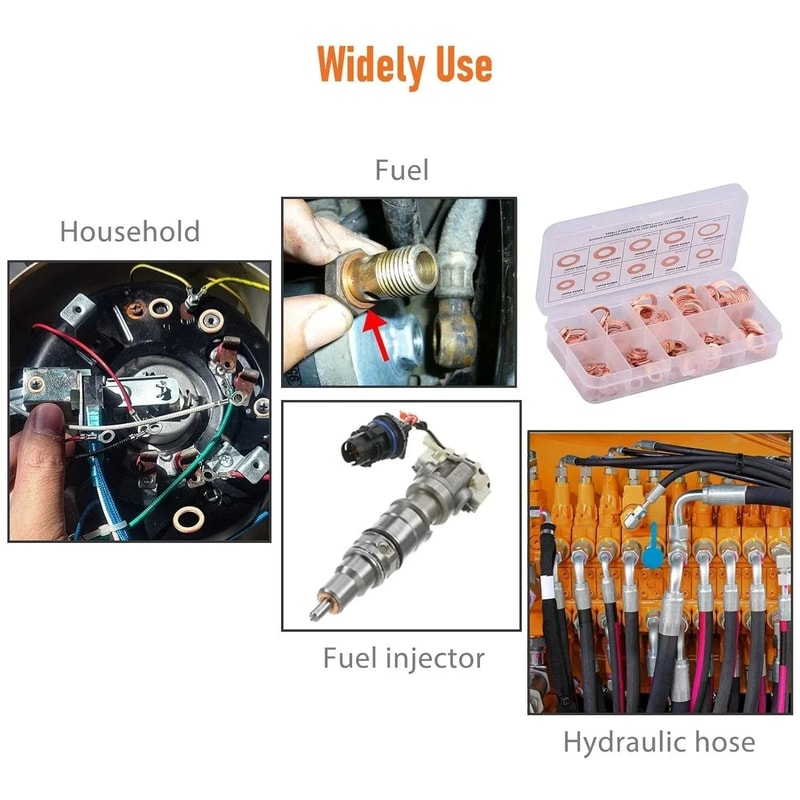 Copper Crush Washer Kit Metric Oil Drain Plug And Banjo Bolt Sealing Washer Set 1